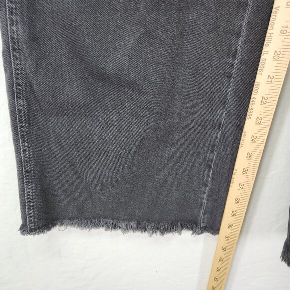 We The Free People Distress Baggy Jeans Size 30 Black Wide Leg Denim Button Fly - Picture 8 of 15